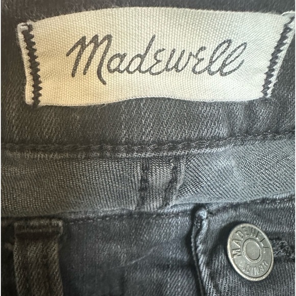 Madewell Cali Demi boot jeans size 25 frayed hem black crop - Picture 4 of 9